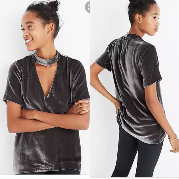 Madewell Tops - NWT Madewell Velvet Choker Blouse